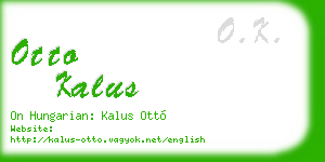 otto kalus business card